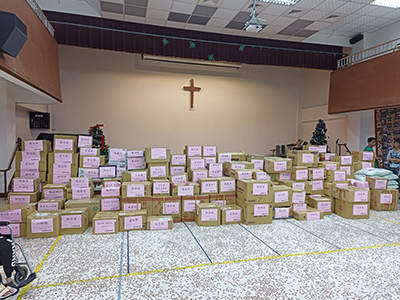 宜蘭冬山蓮華觀音殿一行40人到院捐款及愛心物資一批(標題圖檔)